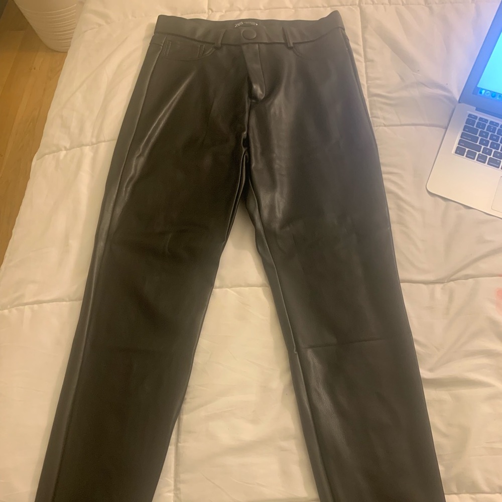 Zara black pleather pants